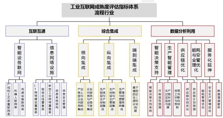 图18 流程行业工业互联网成熟度评估指标体系